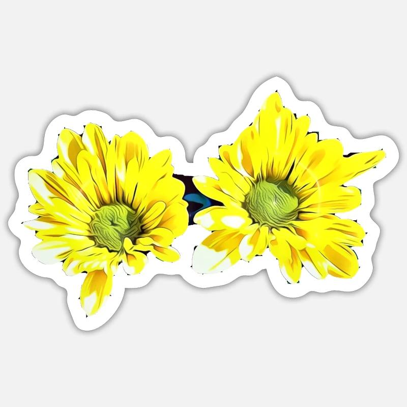 Fleur #01 - Sticker taille S (10 x 10 cm) - blanc mat