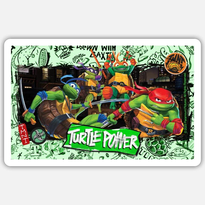 TMNT Mutant Mayhem Turtle Power Lunchbox Sticker size S (10 x 10 cm)