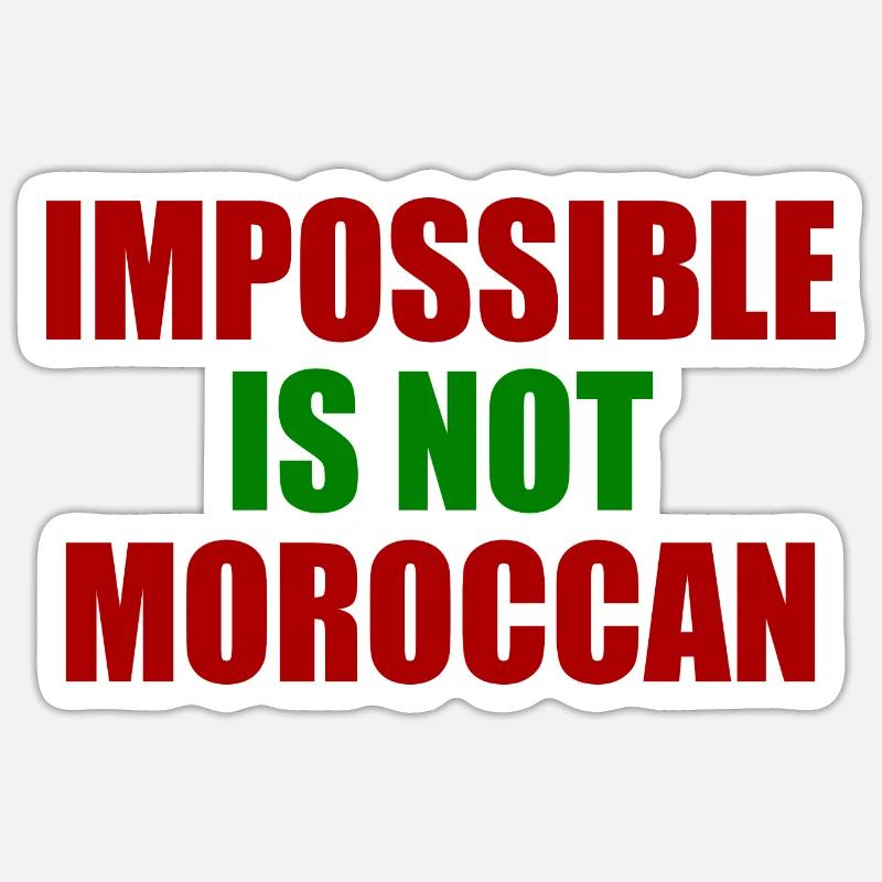 impossible is not moroccan - Sticker size S (10 x 10 cm) - white matte