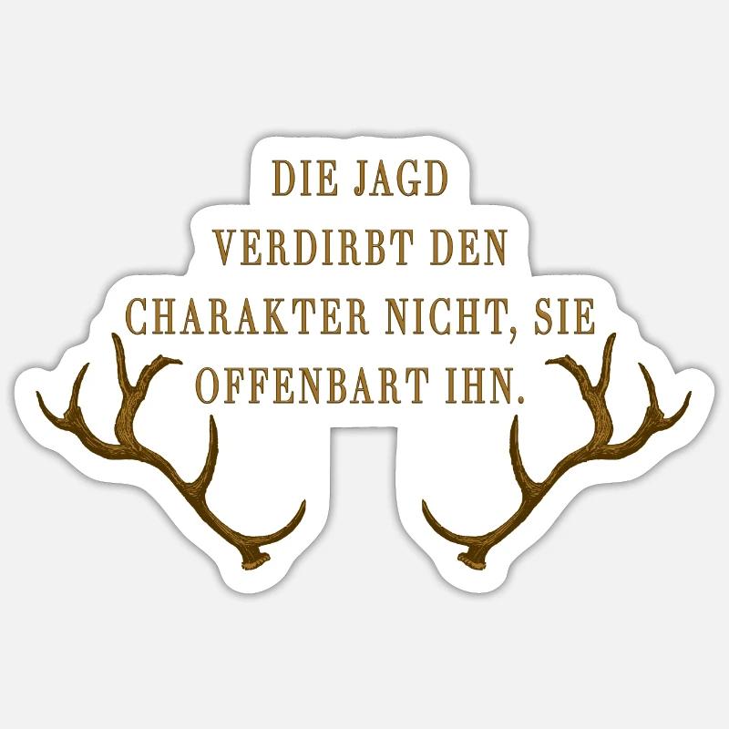 Die Jagd - Sticker Größe S (10 x 10 cm) - Mattweiß