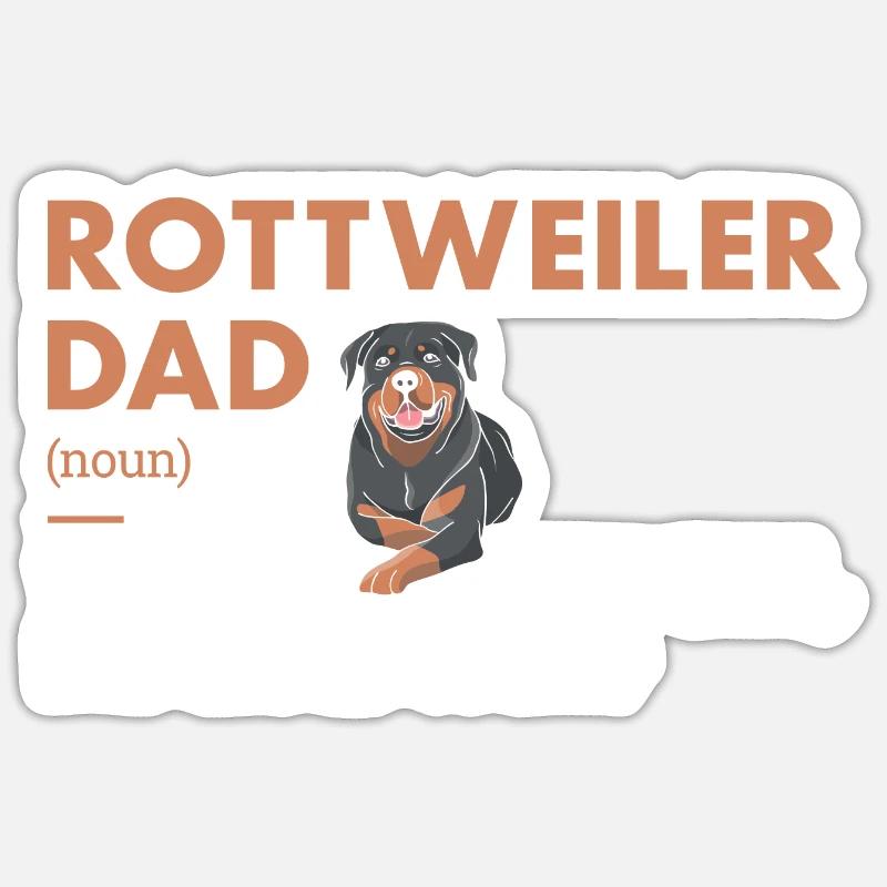 Rottweiler Dad Définition - Sticker taille S (10 x 10 cm) - blanc mat