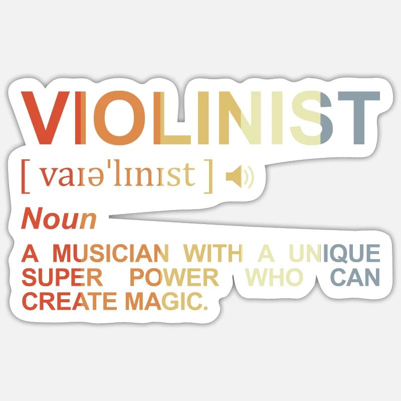 Signification violoniste - Sticker taille S (10 x 10 cm) - blanc mat