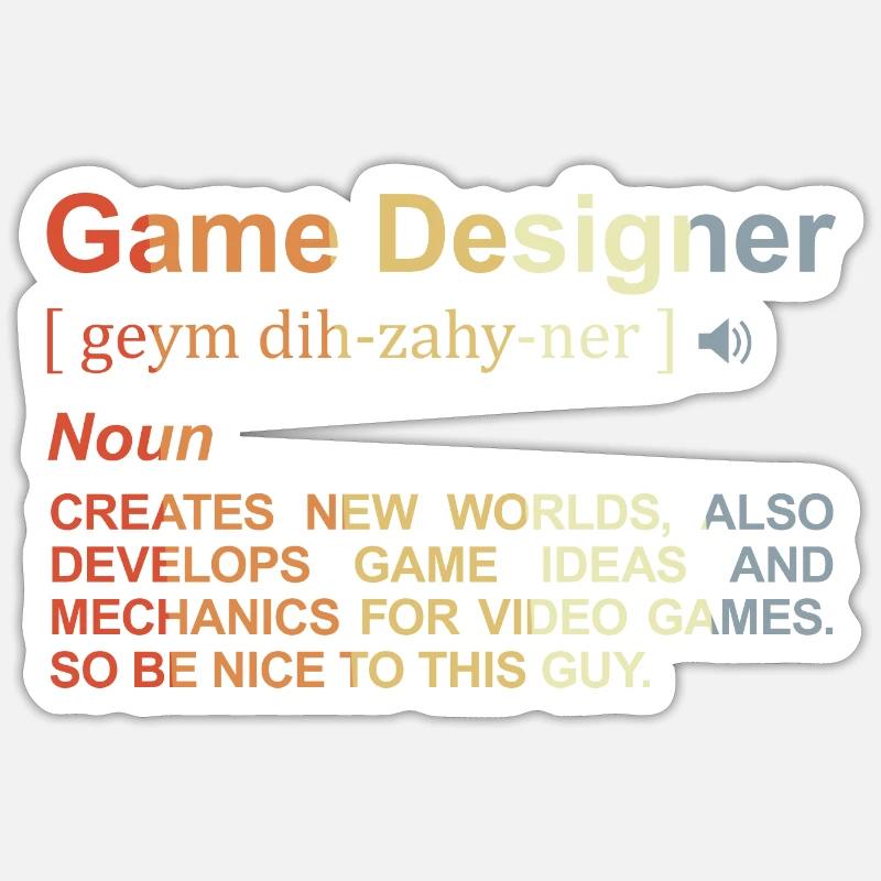 Game Designer Definition - Sticker size S (10 x 10 cm) - white matte