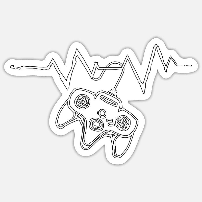 Heartbeat Gaming Controller - Sticker size S (10 x 10 cm) - white matte