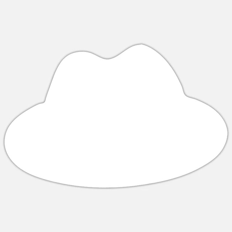 Hat Fedora Line - Sticker size S (10 x 10 cm) - white matte