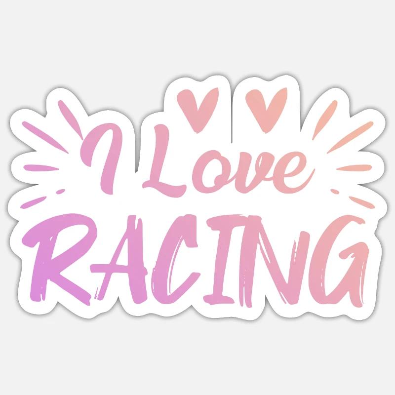 J’adore la course - Sticker taille S (10 x 10 cm) - blanc mat