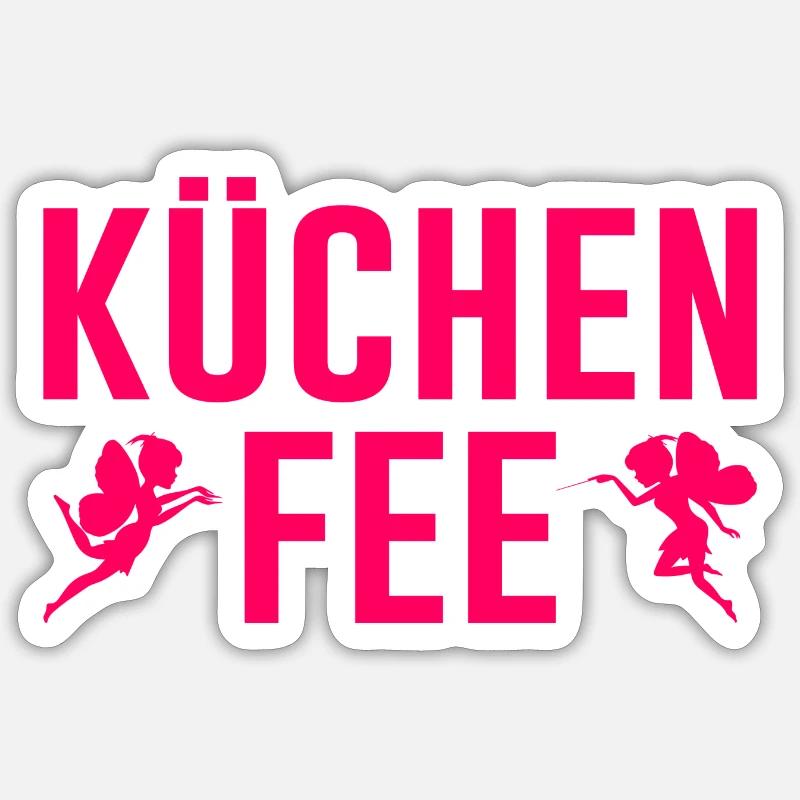 Köchin Küchenfee Küchen Fee - Sticker Größe S (10 x 10 cm) - Mattweiß