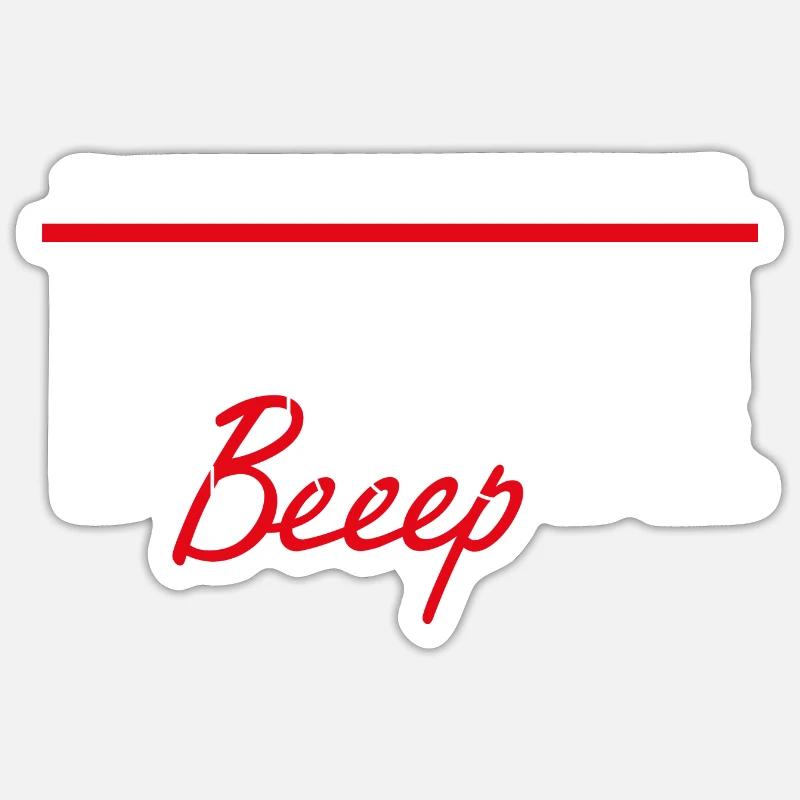 B4RCODE. Beep - Sticker Größe S (10 x 10 cm) - Mattweiß