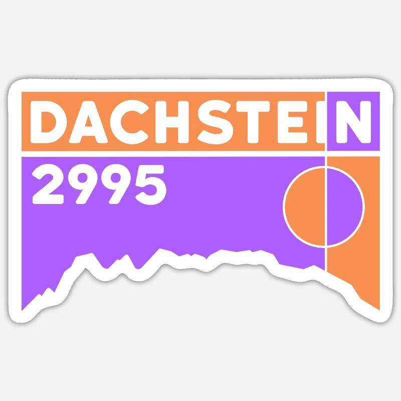 Hoher Dachstein Berge Gletscher Höhe Wanderung - Sticker Größe S (10 x 10 cm) - Mattweiß