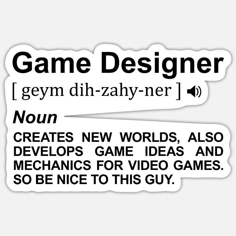 Game Designer Dictionary - Sticker size S (10 x 10 cm) - white matte