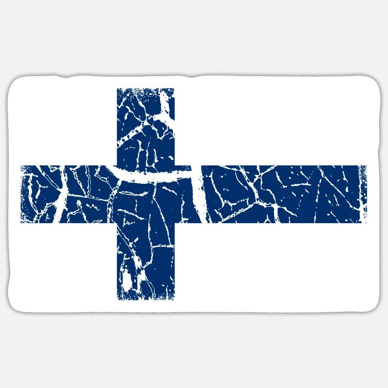 Drapeau Finlande Sticker taille S (10 x 10 cm)