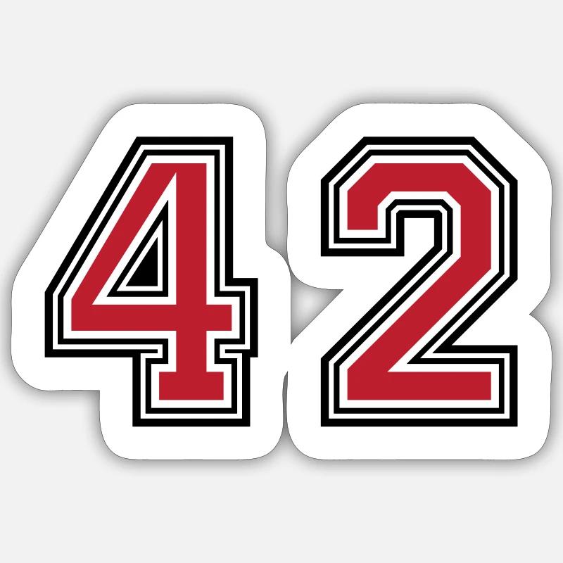 42 symbole numérique - Sticker taille S (10 x 10 cm) - blanc mat