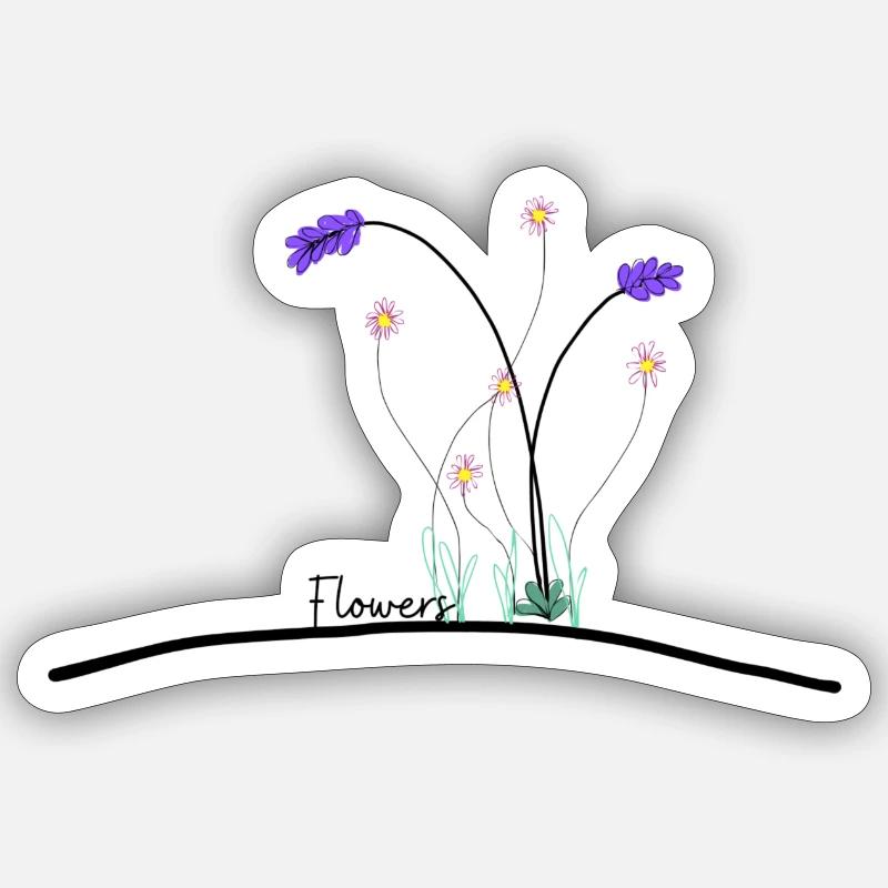 Fleur - Sticker taille S (10 x 10 cm) - blanc mat