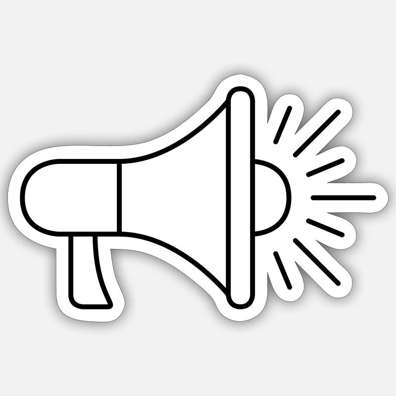 Megaphone - Sticker size S (10 x 10 cm) - white matte