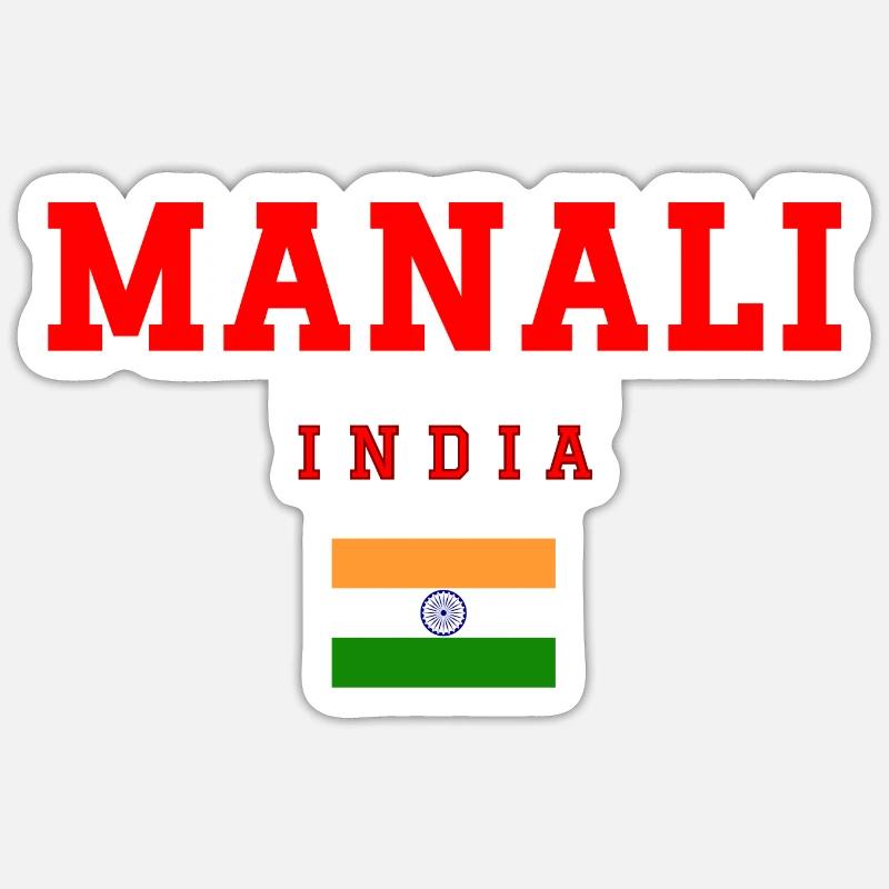 Manali, Inde - Sticker taille S (10 x 10 cm) - blanc mat