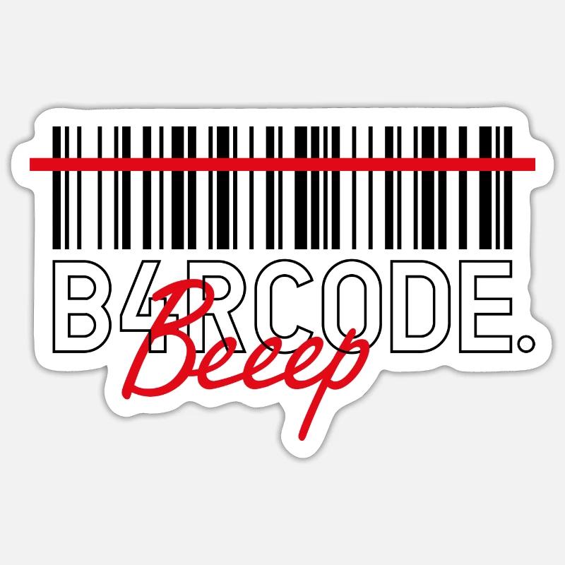 B4RCODE. Beep black - Sticker Größe S (10 x 10 cm) - Mattweiß