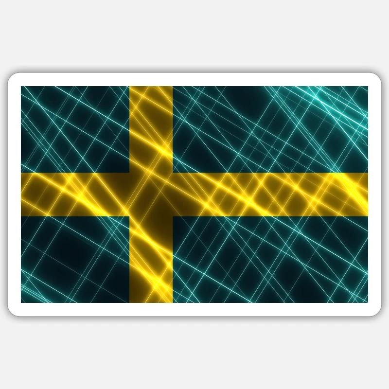 Pays: Suède - Sticker taille S (10 x 10 cm) - blanc mat