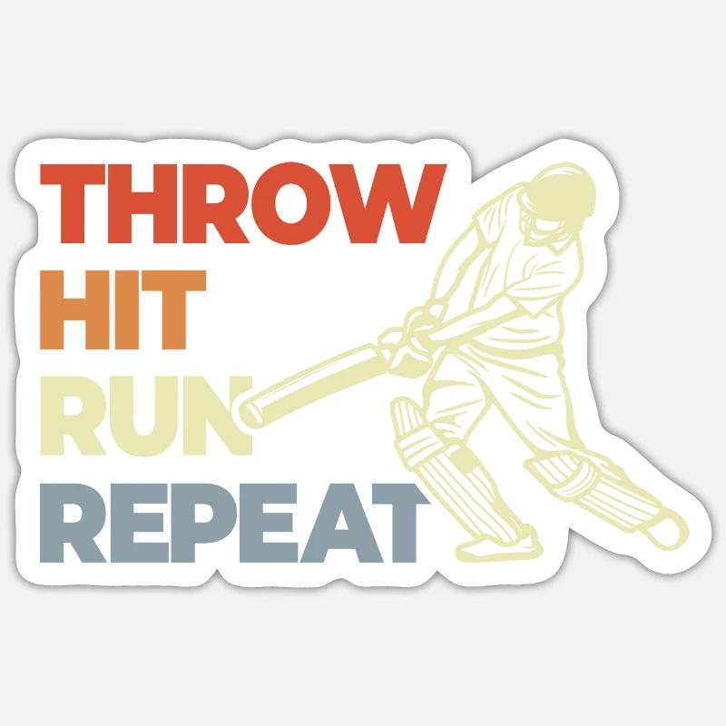 Throw Hit Run Repeat - Sticker size S (10 x 10 cm) - white matte