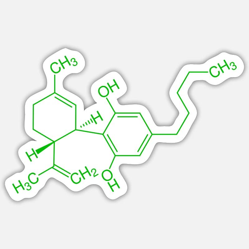 Formule structurelle CBD Sticker taille S (10 x 10 cm)