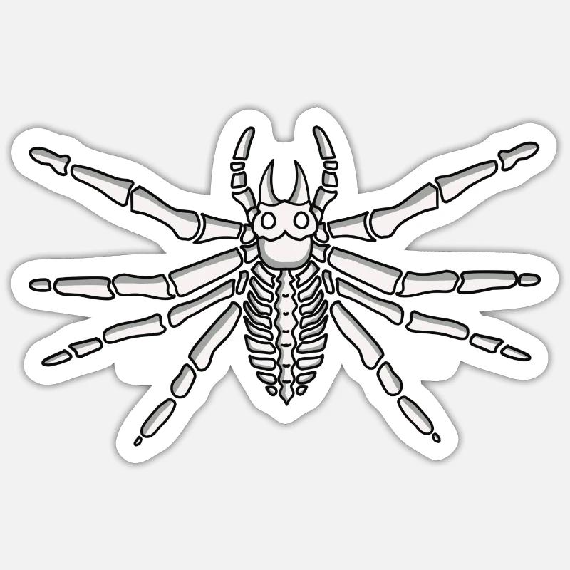 Spider Halloween Skeleton - Sticker size S (10 x 10 cm) - white matte