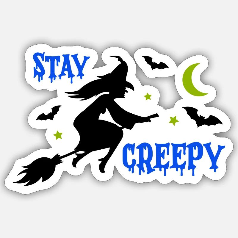 Stay Creepy Witch 1 - Sticker size S (10 x 10 cm) - white matte