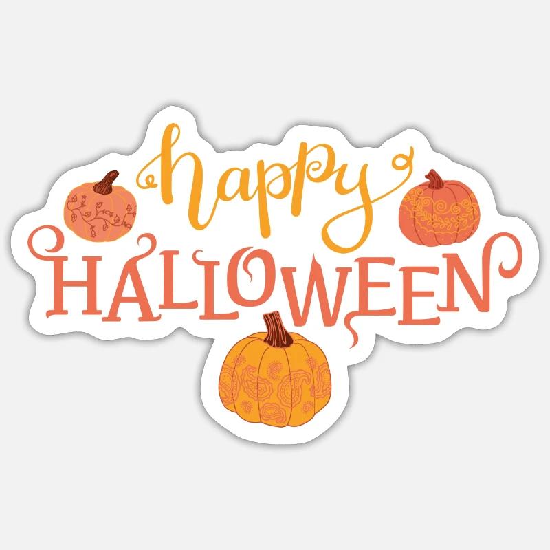 Joyeuse citrouille d’Halloween - Sticker taille S (10 x 10 cm) - blanc mat