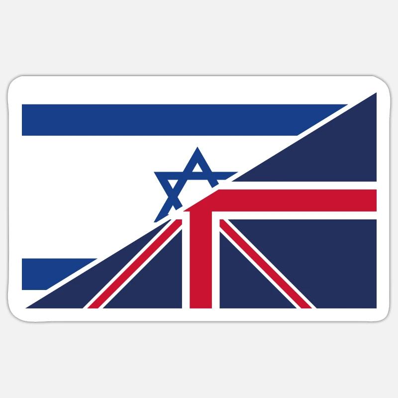 Israel UK Sticker British Flag Sticker size S (10 x 10 cm)