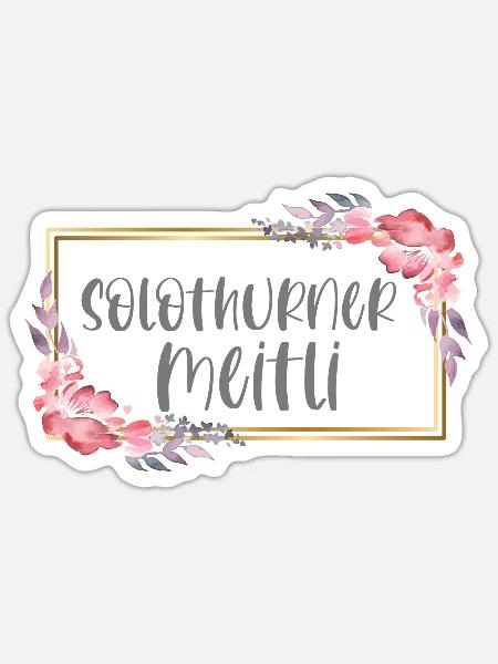 Schweiz Solothurn Mädchen Heimat Geschenk - Sticker Größe S (10 x 10 cm) - Mattweiß
