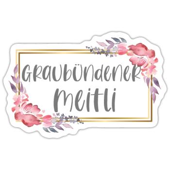 Schweiz Graubünden Mädchen Heimat Geschenk - Sticker Größe S (10 x 10 cm) - Mattweiß - Vorne