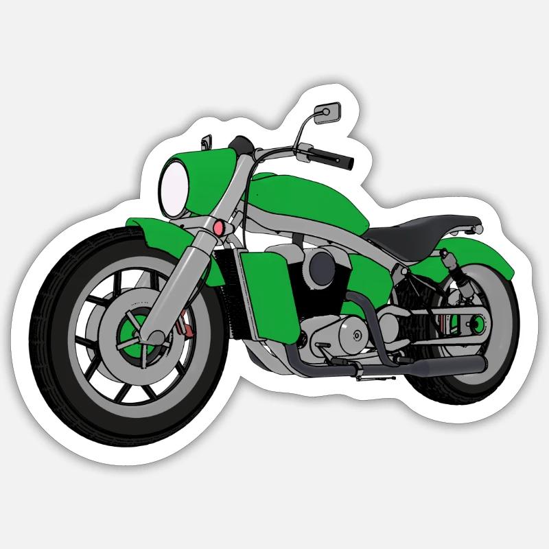 motorrad - Sticker Größe S (10 x 10 cm) - Mattweiß
