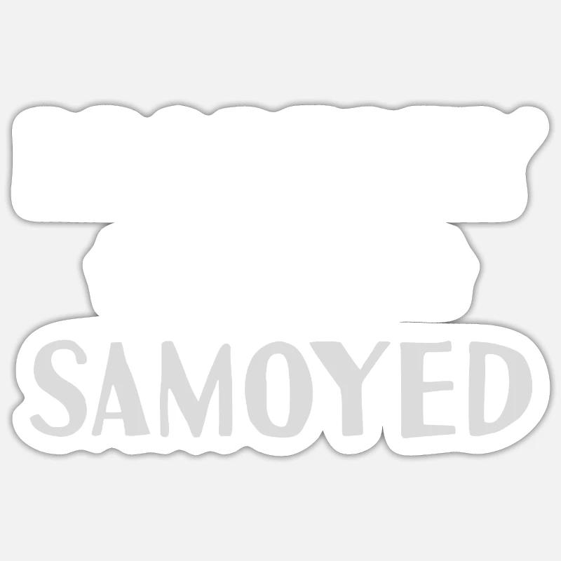 Propriété D’un Samoyède - Sticker taille S (10 x 10 cm) - blanc mat