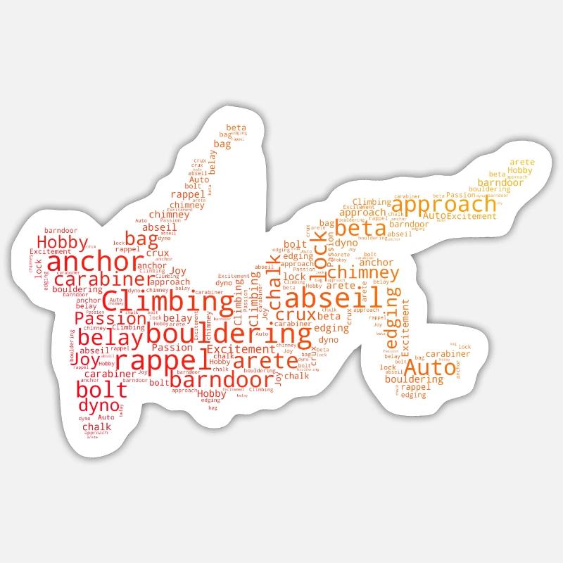 Boulder Climbing Klettern Herren Kletterer - Sticker Größe S (10 x 10 cm) - Mattweiß