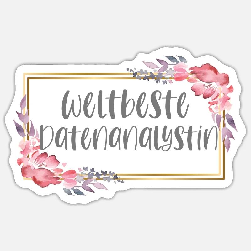Datenanalystin Datenanalyse Geschenk - Sticker Größe S (10 x 10 cm) - Mattweiß