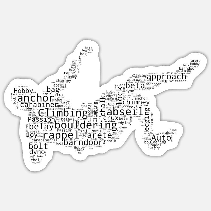 Bouldering Climber Boulder Climbing - Sticker size S (10 x 10 cm) - white matte