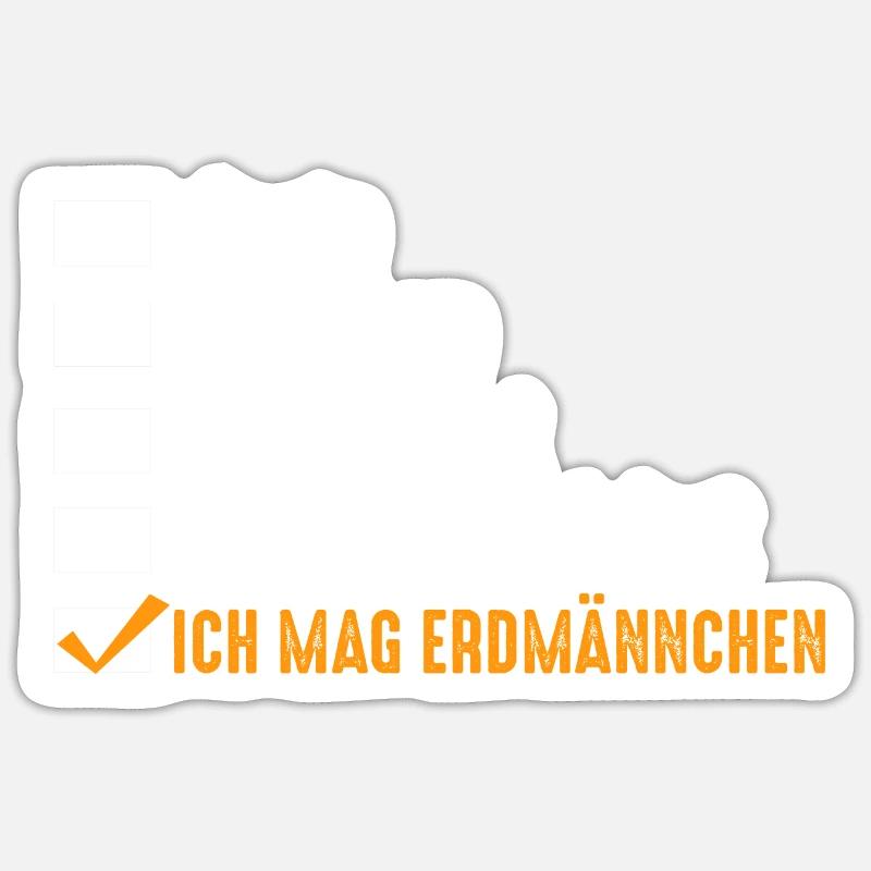 Erdmännchen - Sticker Größe S (10 x 10 cm) - Mattweiß