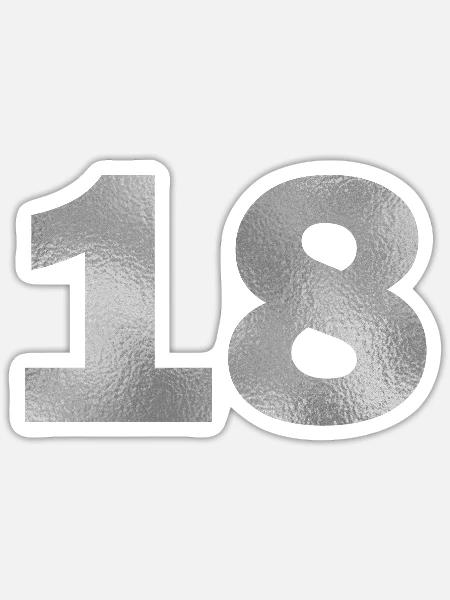 Geburtstag 18 Jahre - Sticker Größe S (10 x 10 cm) - Mattweiß