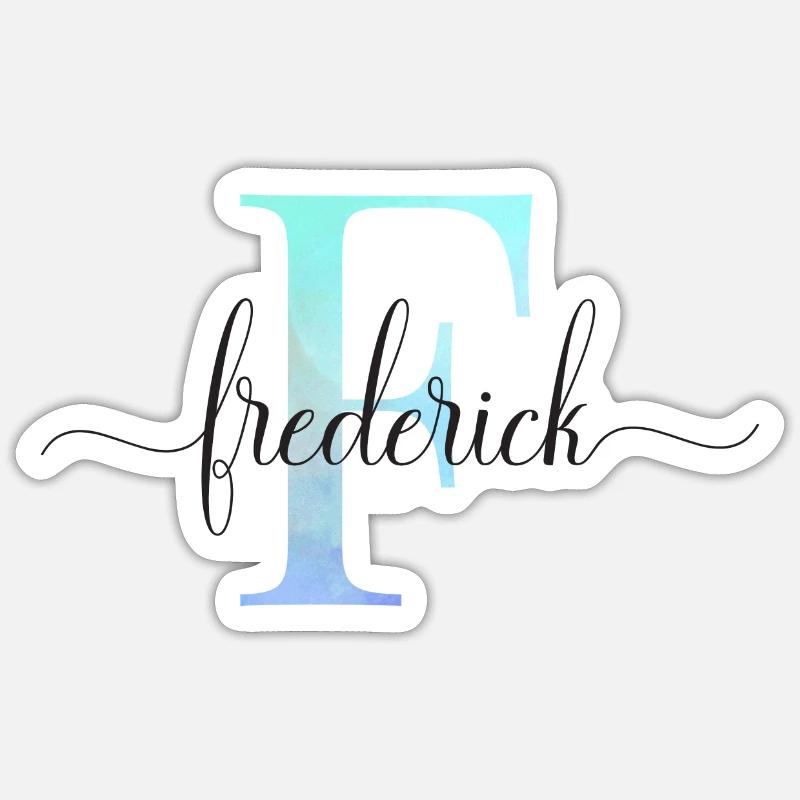 E| Monogramme | Nom | Frédéric | Aquarelle Sticker taille S (10 x 10 cm)