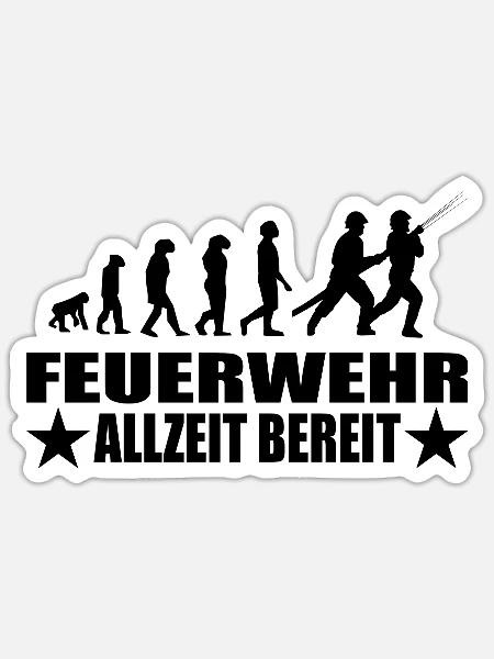 Feuerwehr - Sticker Größe S (10 x 10 cm) - Mattweiß