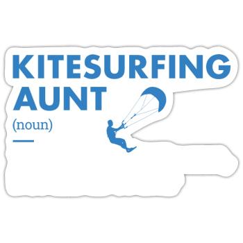 Sport Tante Kitesurf - Sticker taille S (10 x 10 cm) - blanc mat - Devant