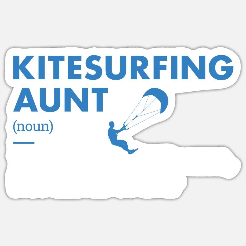 Sport Aunt Kitesurfing - Sticker size S (10 x 10 cm) - white matte