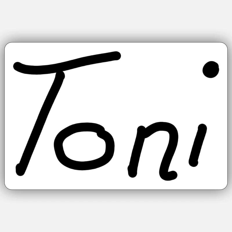 Toni - Sticker taille S (10 x 10 cm) - blanc mat