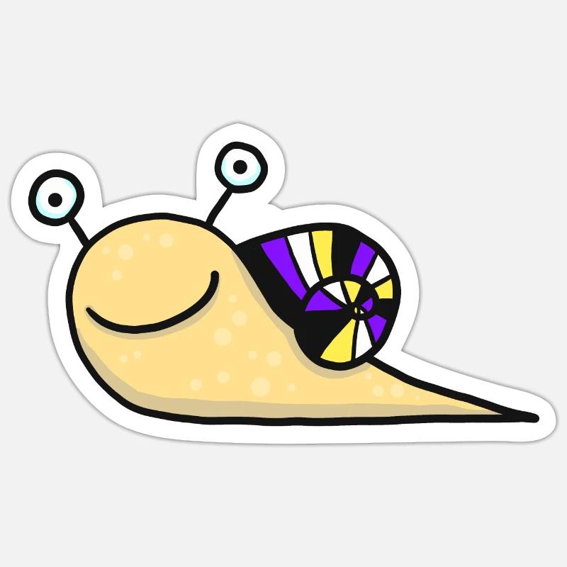 Nonbinary Snail - Sticker size S (10 x 10 cm) - white matte
