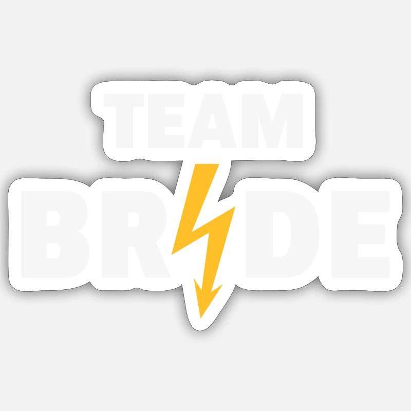 Team Bride Flash (Braut JGA Polterabend / 2C NEG) Sticker Größe S (10 x 10 cm)