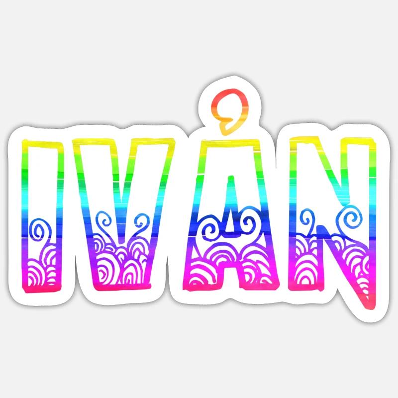 ivån rs regenbogen - Sticker Größe S (10 x 10 cm) - Mattweiß