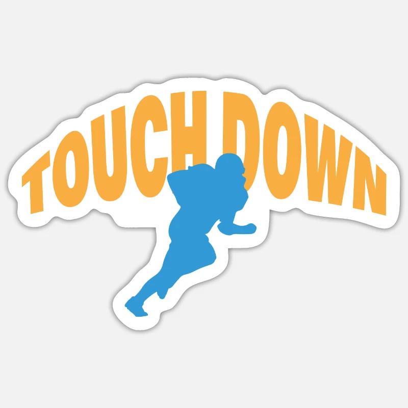 TOUCH DOWN - Sticker size S (10 x 10 cm) - white matte