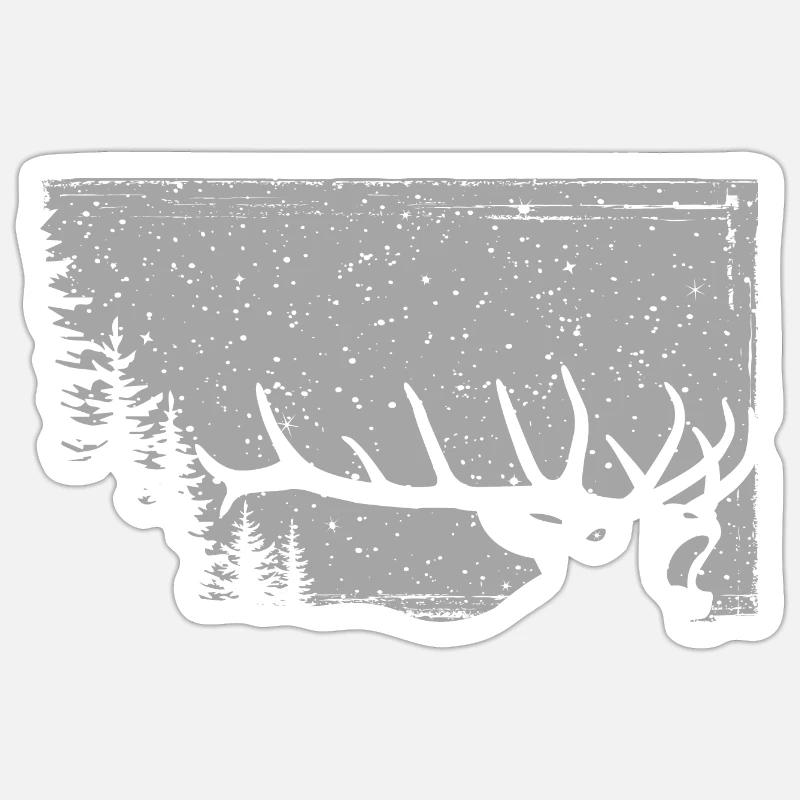 Deer - Sticker size S (10 x 10 cm) - white matte