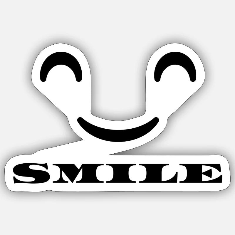 Sourire - Sticker taille S (10 x 10 cm) - blanc mat