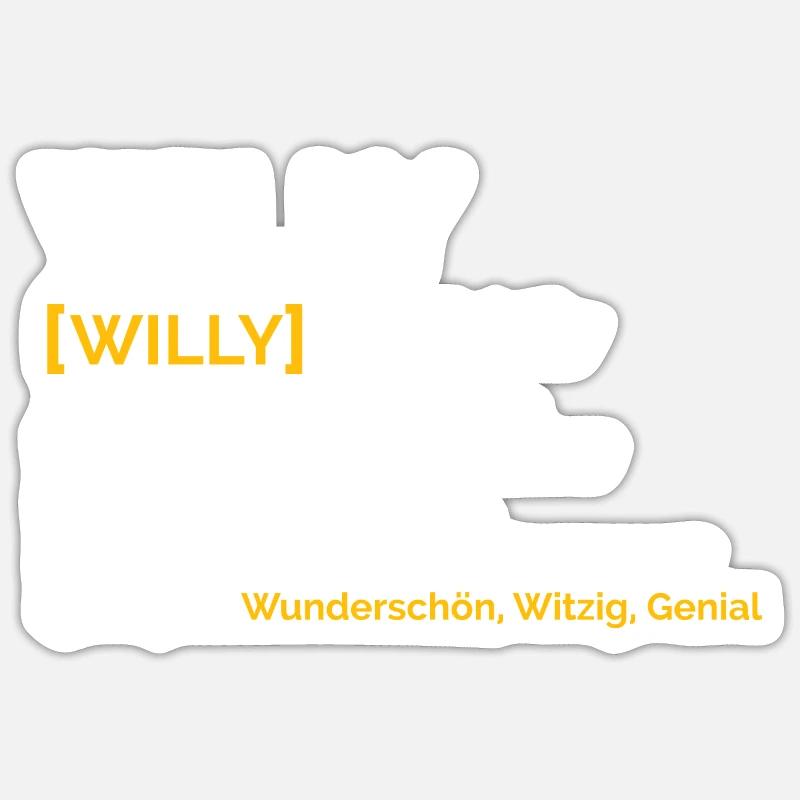 Willy - Sticker Größe S (10 x 10 cm) - Mattweiß