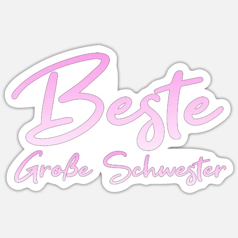 Beste Große Schwester - Sticker Größe S (10 x 10 cm) - Mattweiß