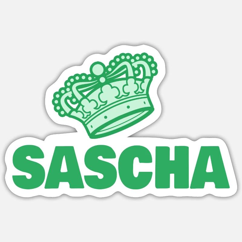Sascha as a first name - Sticker size S (10 x 10 cm) - white matte